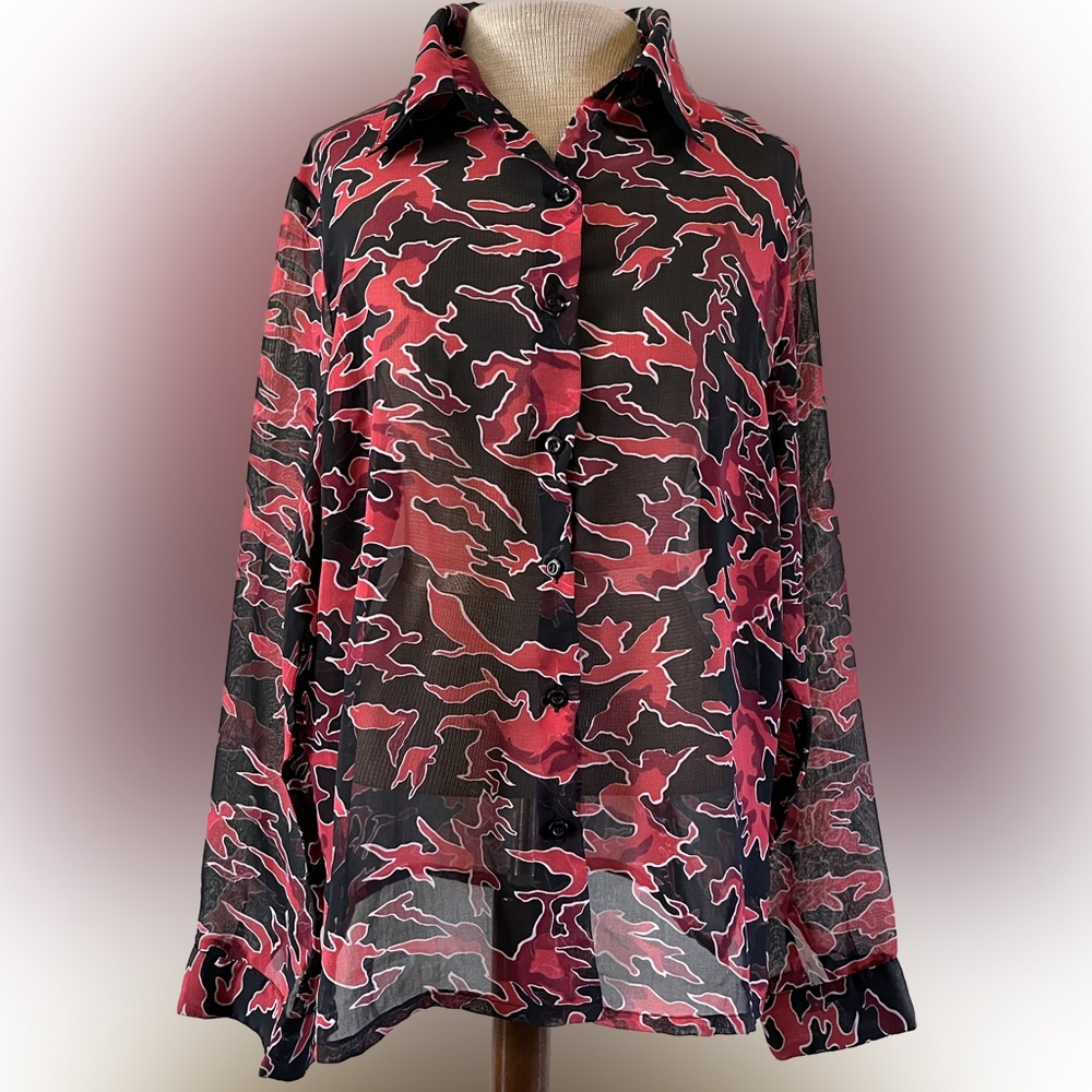 Kaleidoscope vintage sheer blouse